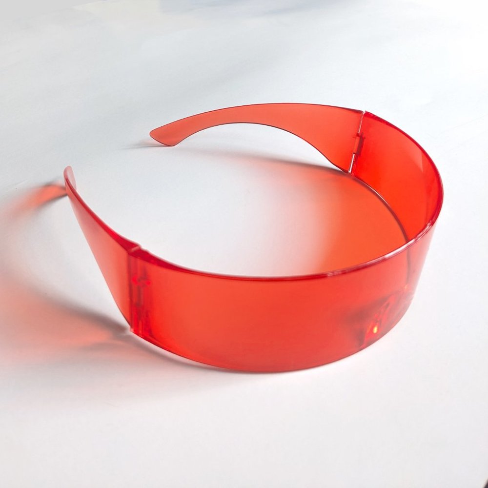 Red Futuristic Wrap Around Cyclops Festival Unisex Sunglasses Cyber Superhero